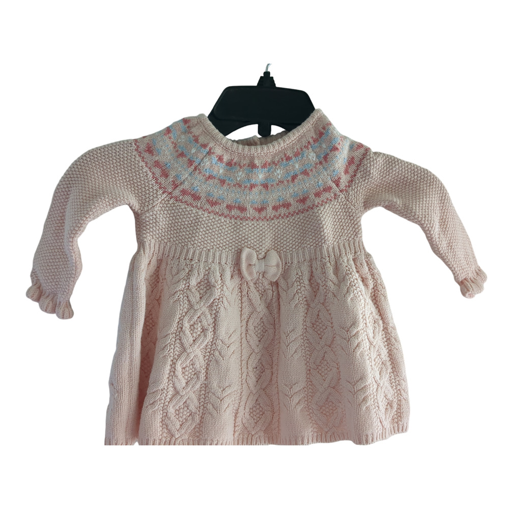 Baby girl 6-9m Shabby Chic pale pink toddler sweater #17